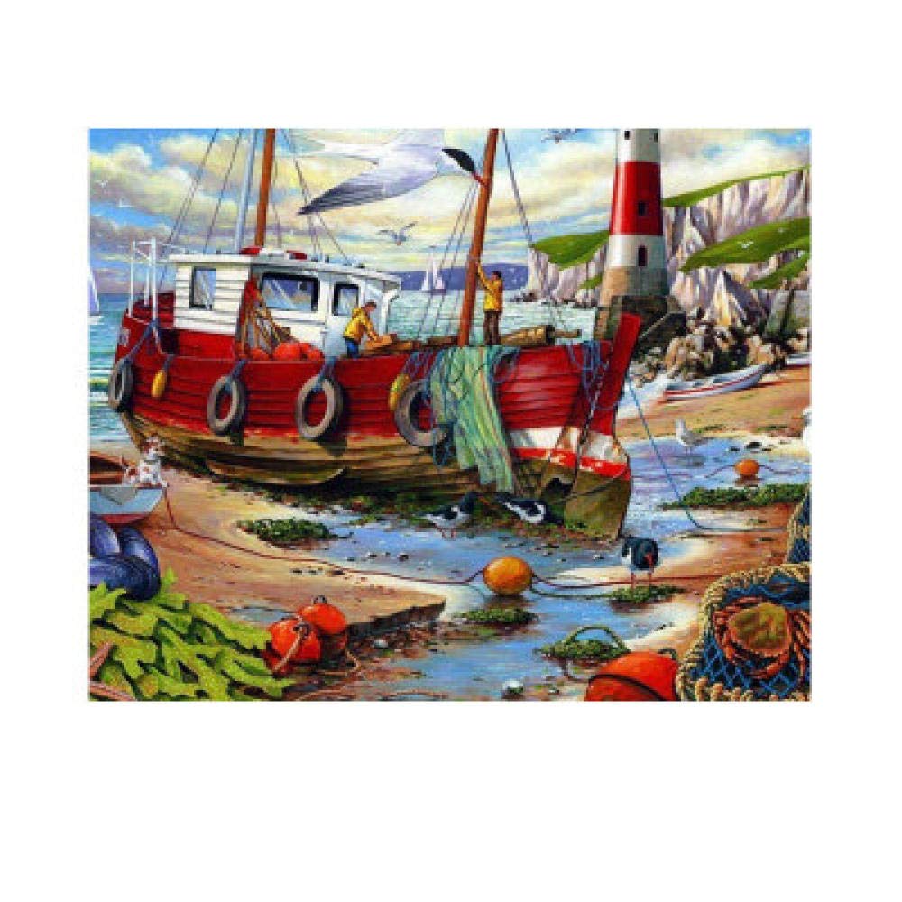 Peinture diamant 5D plage et jetée | Kit broderie mosaïque carrée 50x60 cm
