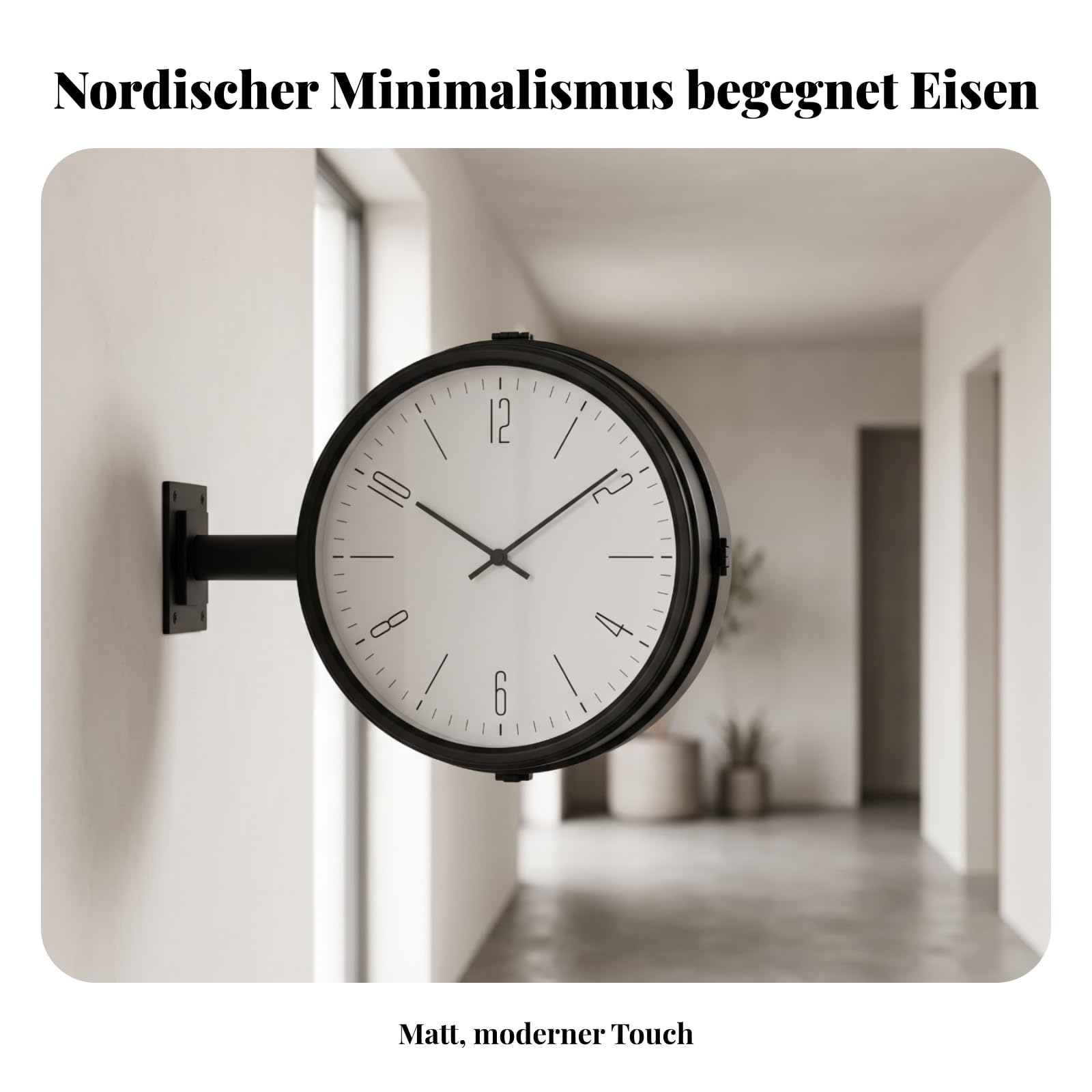 Minimalistisch doppelseitige Bahnhofsuhr , color to 2 , -25 Zifferblatt