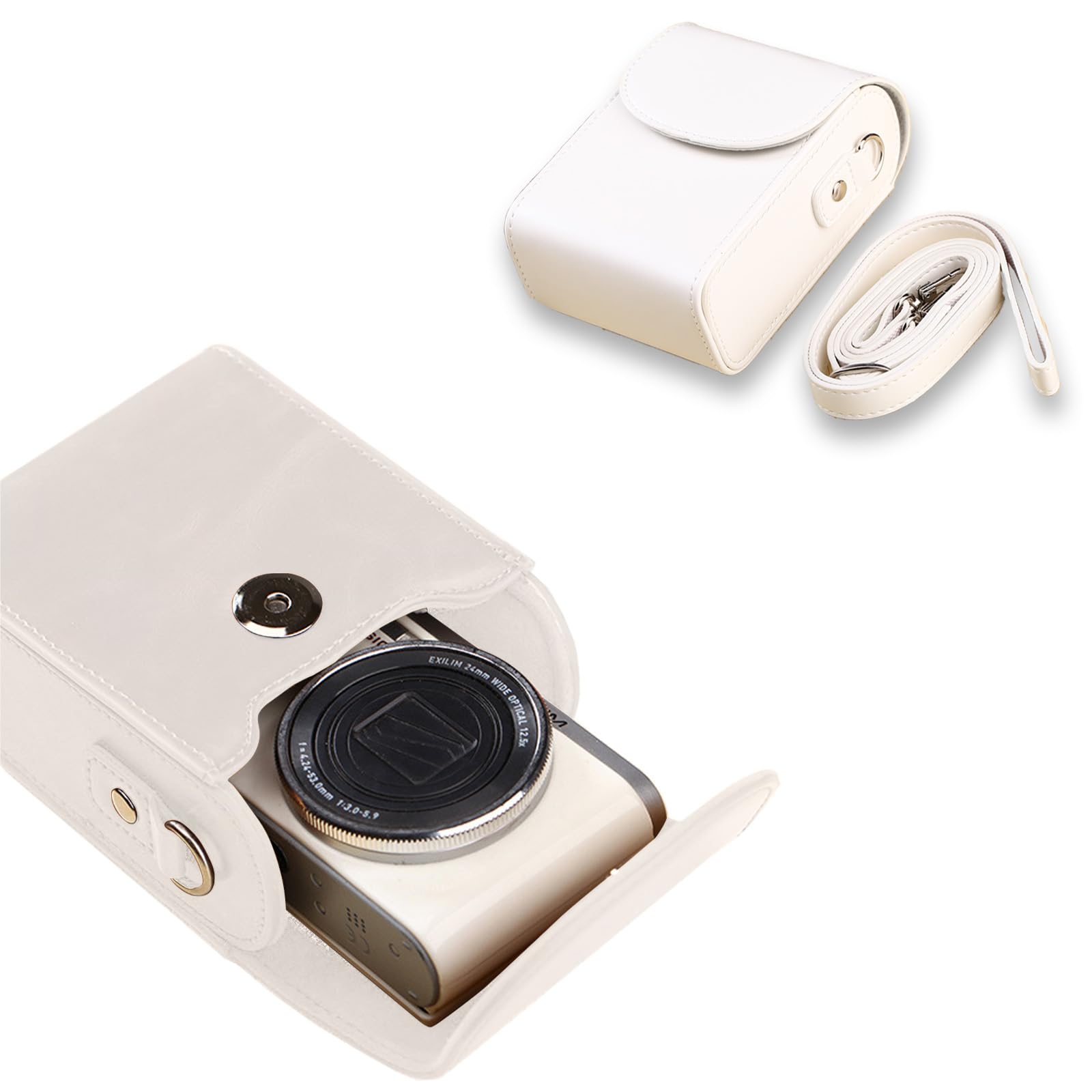 NOUKAJU Case for KODAK PIXPRO FZ55, Camera Protective Cover, Drop-Proof, Portable Travel Carrying Case, White