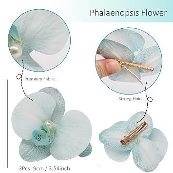 12 Pack Flower Clip for Women, Hawaiian Plumeria Hibiscus Hair Clips