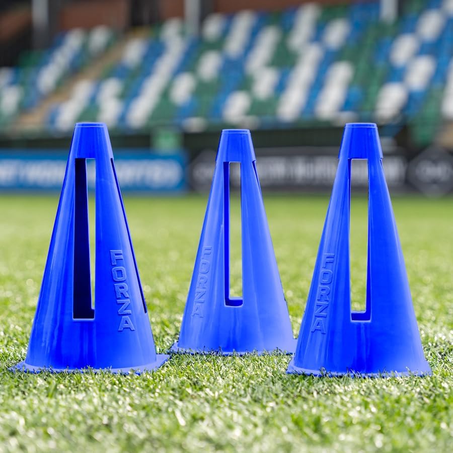 FORZA Flexi Cones [10 Pack] | Ultra-Durable Training Cones for Sports Drills and Practice – Available in 9 Bright Color Options
