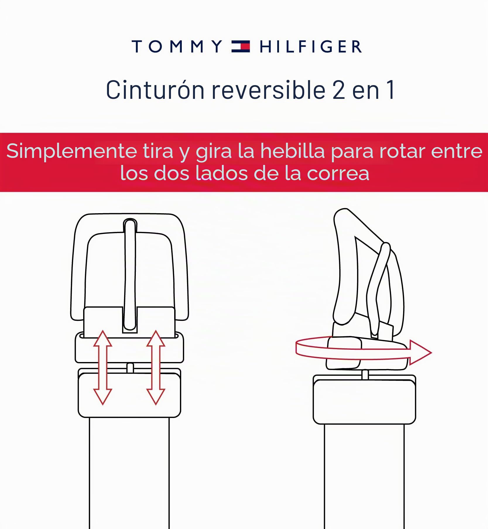 Tommy Hilfiger Adaptive Reversible Belt Cinturón Hombre (Pack de 1)