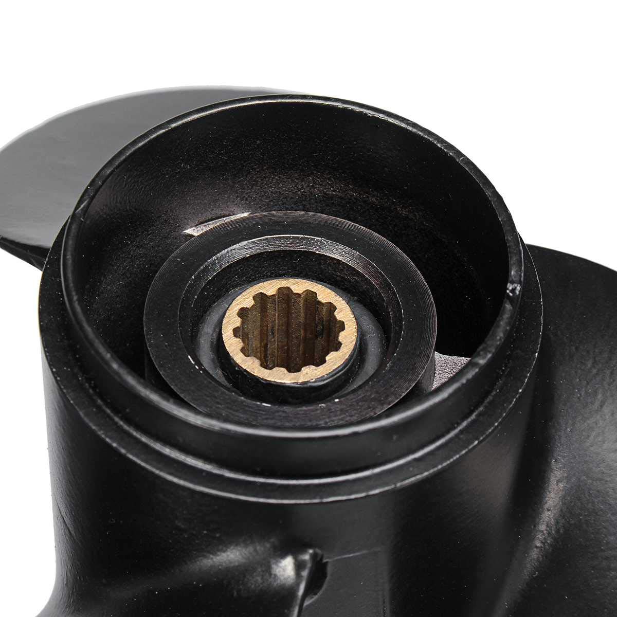 Szwaldaper Elica fuoribordo 3B2W64517-1 8.5X9 Barca, for Tohatsu, for Nissan- 8-9.8HP Lega di alluminio 3 pale Nero 12 denti scanalati