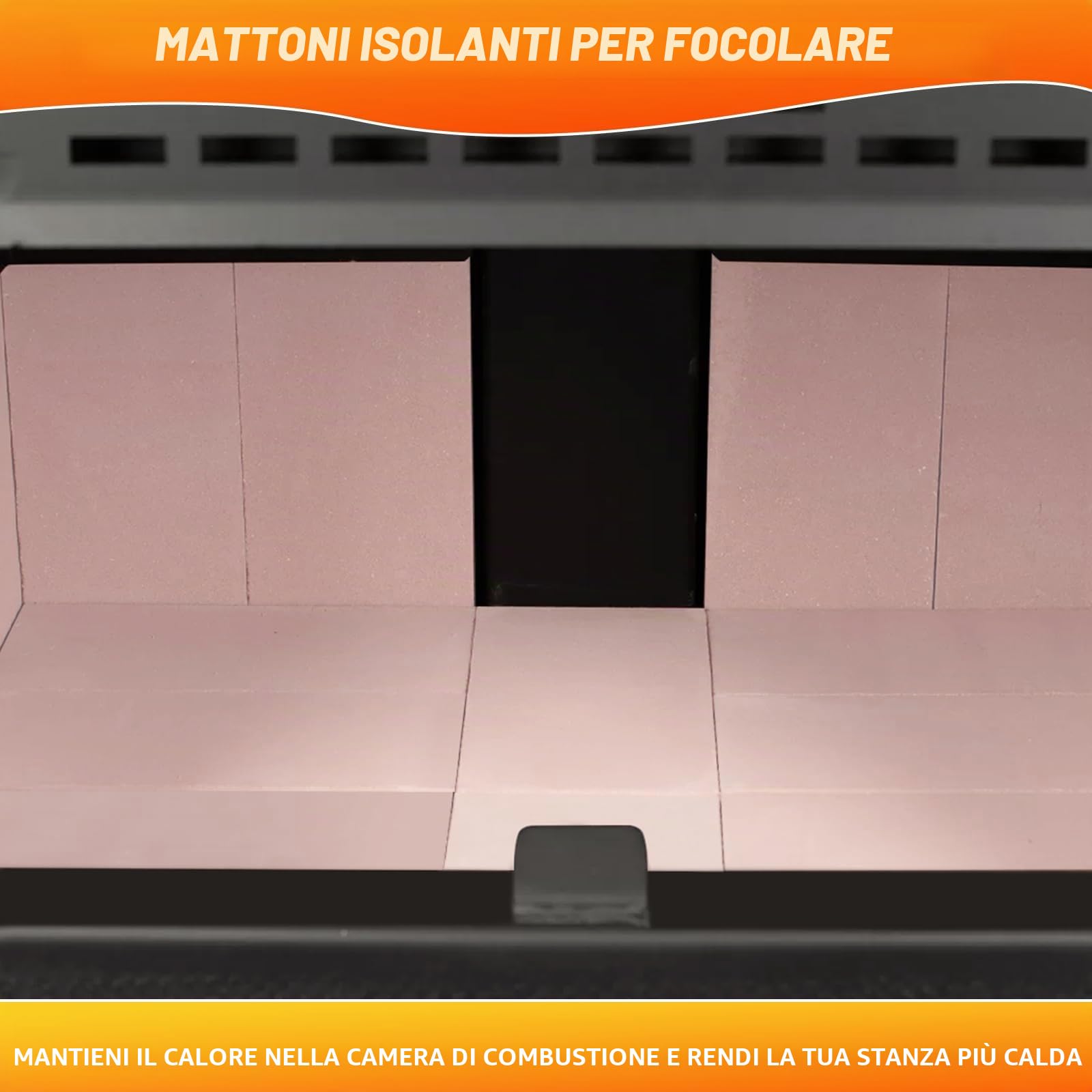 Mattoni refrattari, mattoni refrattari in argilla resistente alle alte temperature, per stufe a legna, camini, forni per pizza e affumicatori per barbecue, dimensioni 22,9 x 11,4 x 3,8 cm, confezione