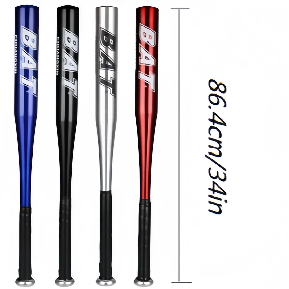 Aluminium Baseballschläger Schwarz Mehrfarbig Metall Baseballschläger Leicht Spiel Schläger für Jugend Erwachsene Männlich Weiblich 34 Zoll (86,4cm)