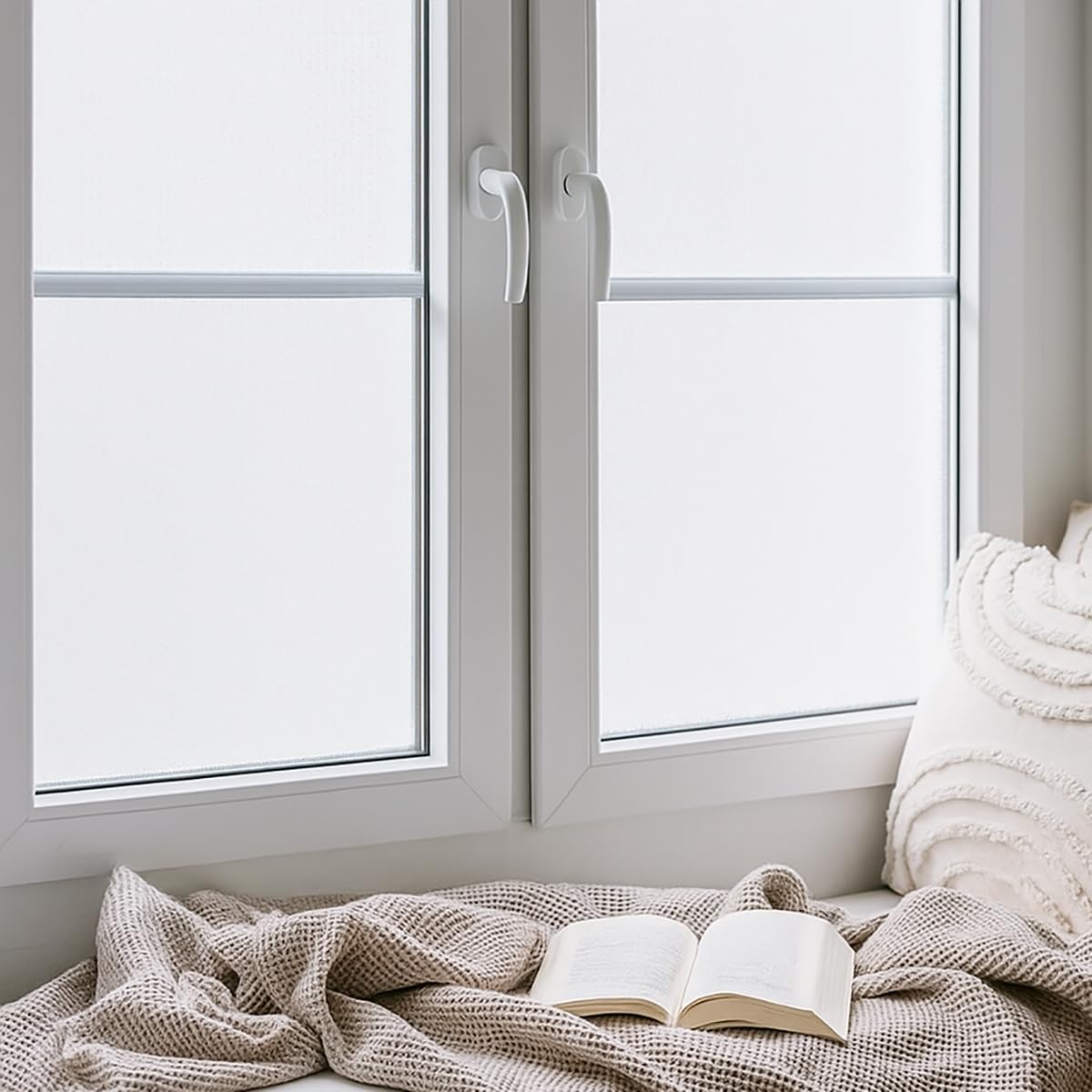 Abode Window Films Frosted Glass Window Film - 100Cm X 6 Metre | Ultimate Window Privacy Film | Etch Glass Frosting Film | White Opal Self-Adhesive Window Film