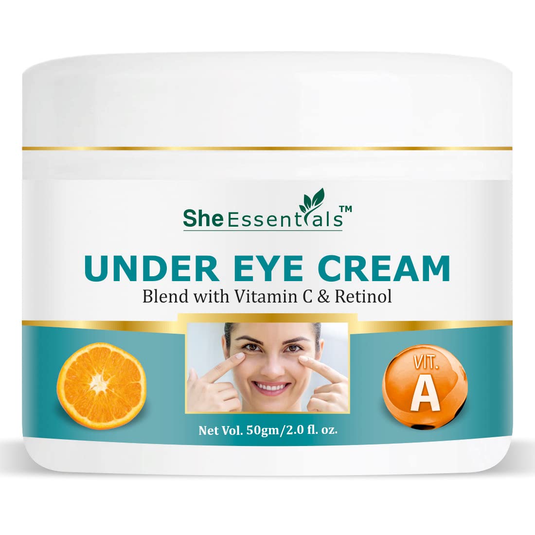 She Essentials Hydrating Natural Under Eye Cream for Dark Circles, for Women & Men, 50 gm-image-21
