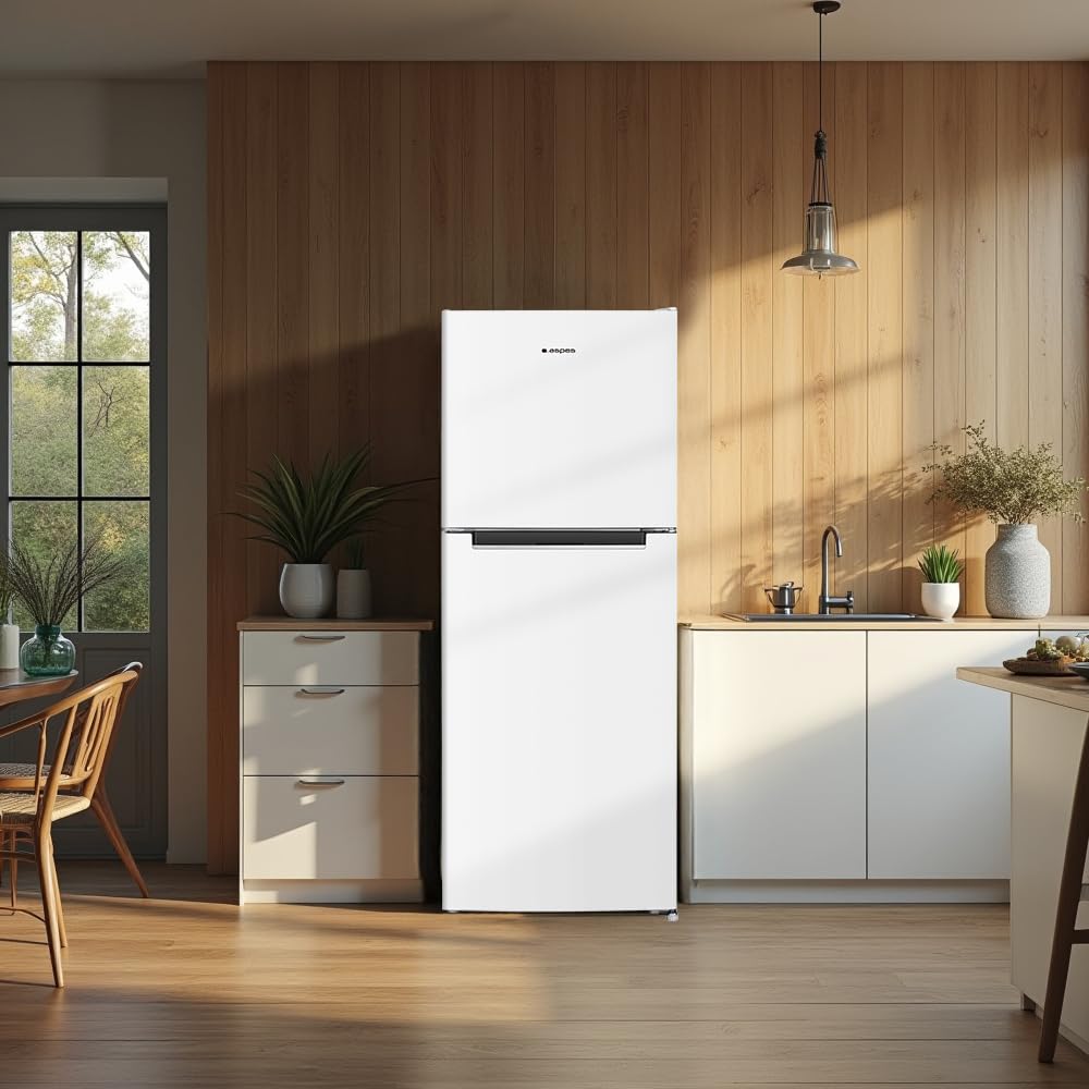 Aspes Frigorífico Blanco, 2 Puertas. AF145501ENF, Capacidad 197 Litros, No Frost, Universal, 41 dB, Puerta Reversible, Apertura Tipo Uñero, Clasificación Energética E