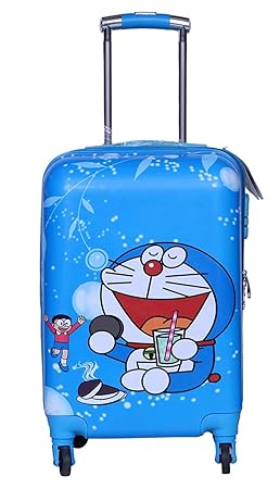 Ds PARADISE Kids Cartoon Print Doraemon Polycarbonate Luggage/Travel Suitcase, Trolley Bag (Blue, 20 INCHES)