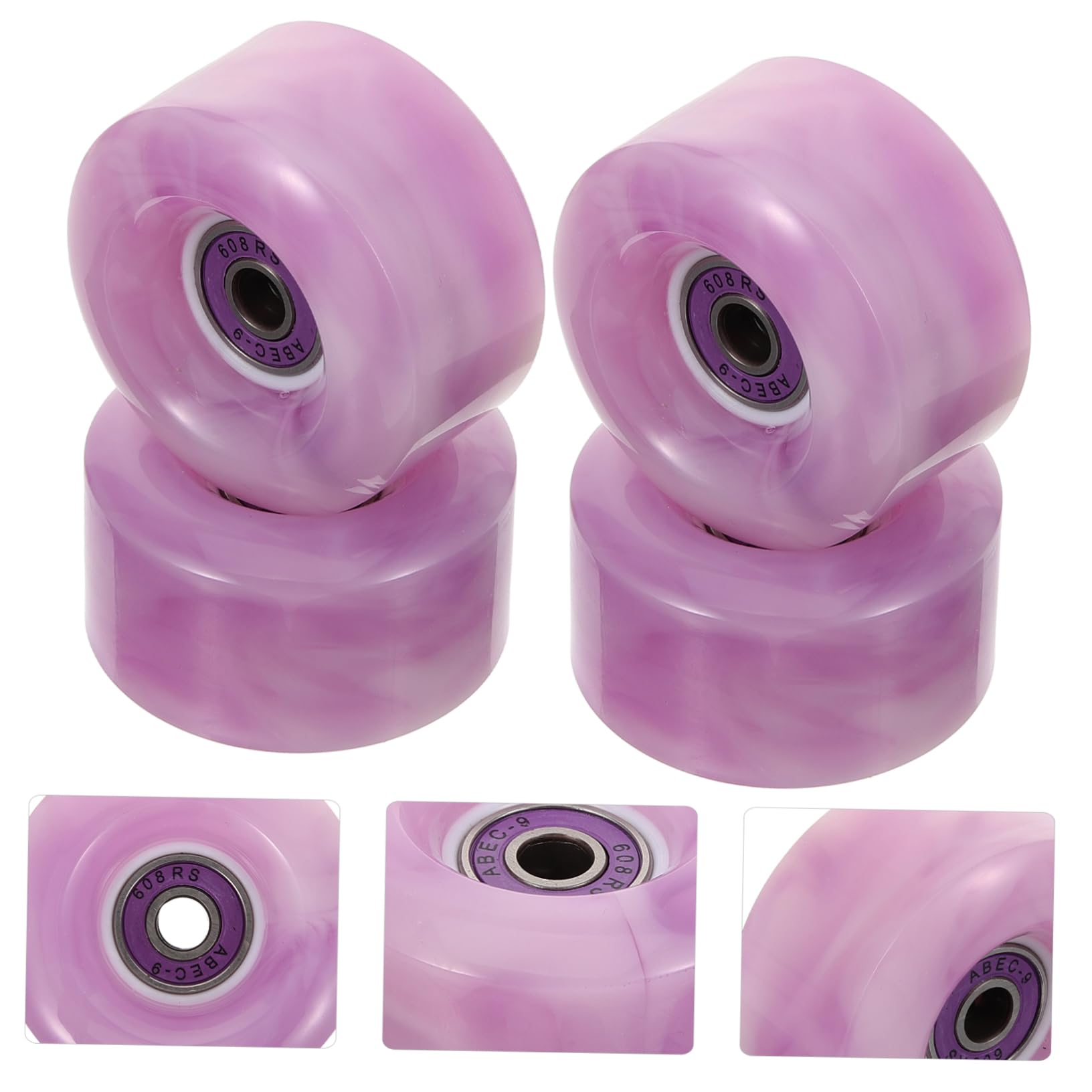 Ruedas de Patín en Línea 83 Mm 82a Pu Doble Color Púrpura Rodamientos, Alta Elasticidad, Resistentes al Desgaste, Juego de 4 Ruedas para Patinaje al Aire Libre y Color Aleatorio