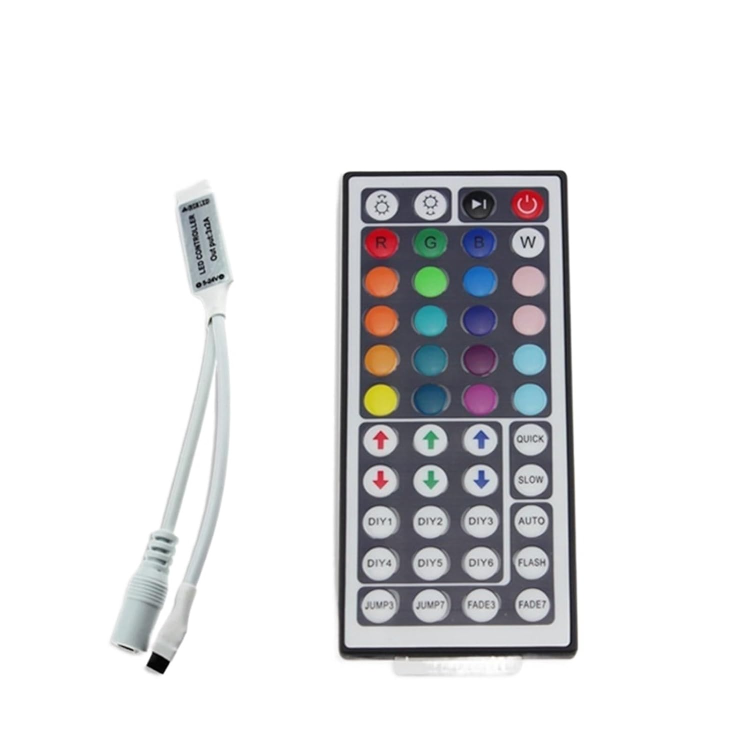 DC12-24V Mini RGB Controller Remote Infrared Wireless Remote Control dimmer Suitable for 5050 3528 2835 3014 LED Light Strips(Color:Gray)