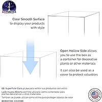 Vista 14 de Acrylic Display Riser Box Clear Plexiglass 12" x 12” x 19” No Lid Hollow Pedestal 5 Sided Display Trinkets Flowers Dust Cover Bin Collectible Items