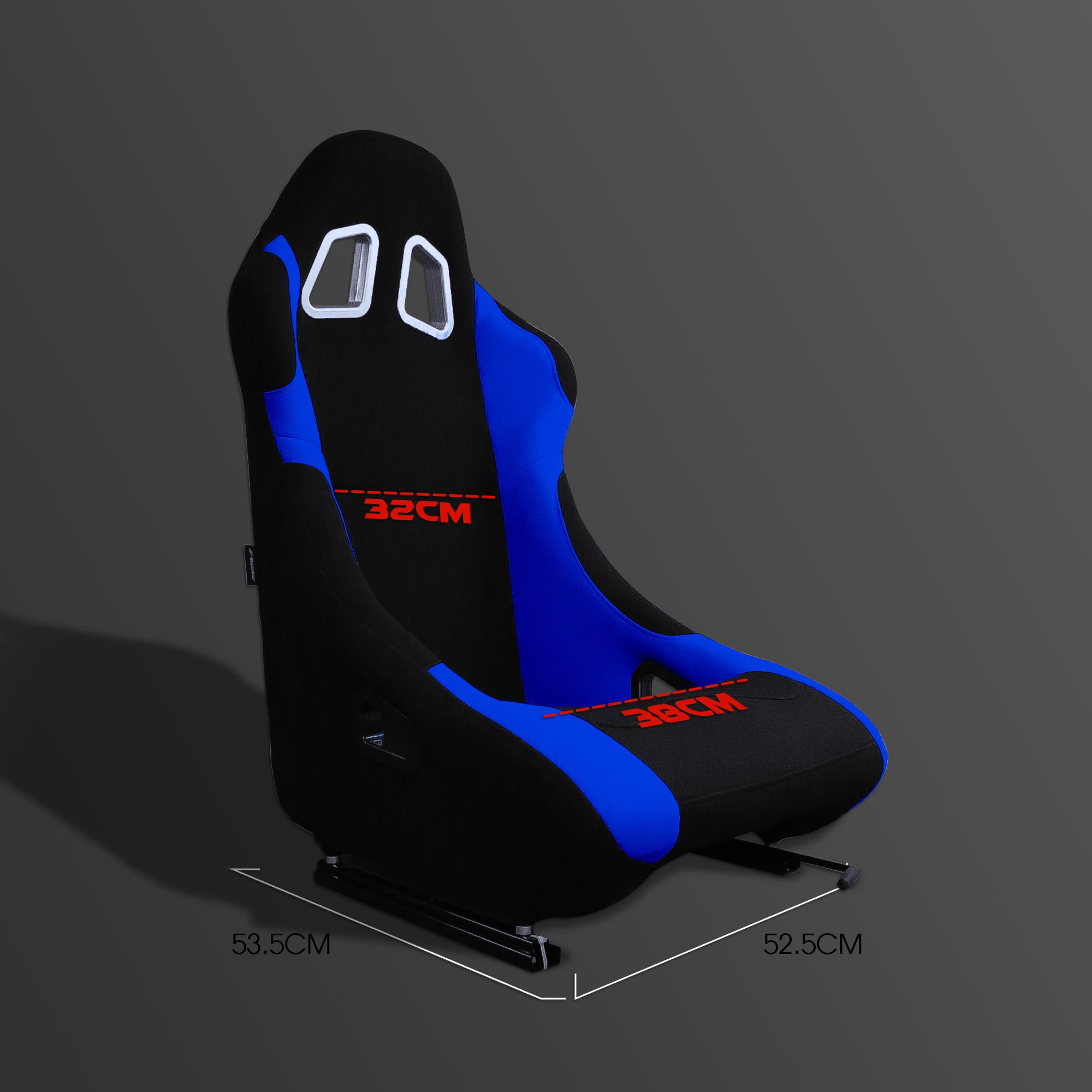 MODAUTO Asiento Deportivo para Coche,Baquet Deportivo de Tela,Adaptable para Coches y Conductor y Pasajero,Coches,Modelo N065,Negro-Azul