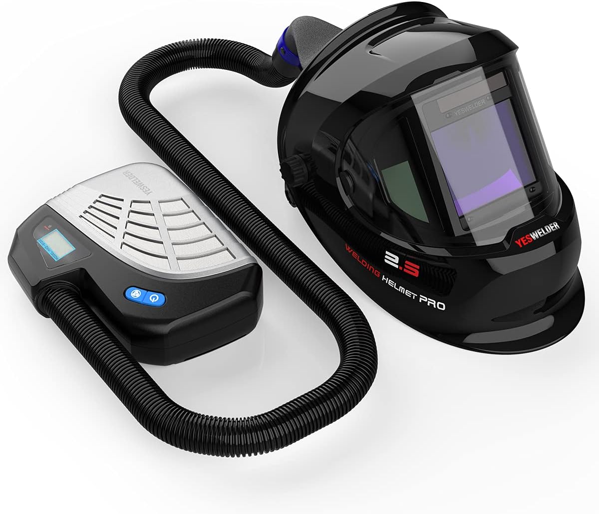 YESWELDER Powered Air Purifying Respirator Auto Darkening Welding Helmet Q800D