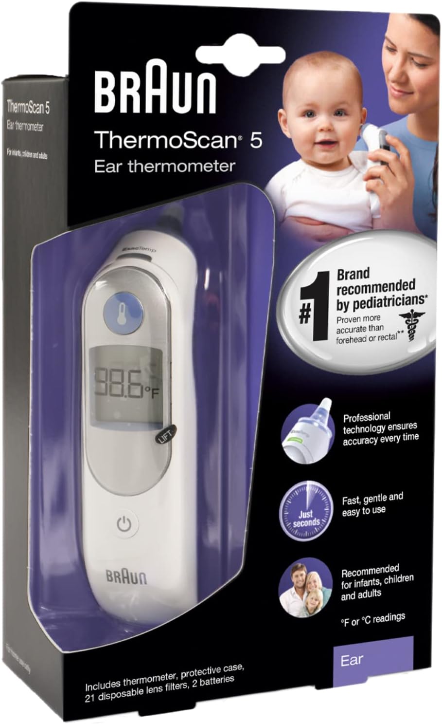 Braun ThermoScan 5 Ear Thermometer - IRT6500 (Pack of 1)