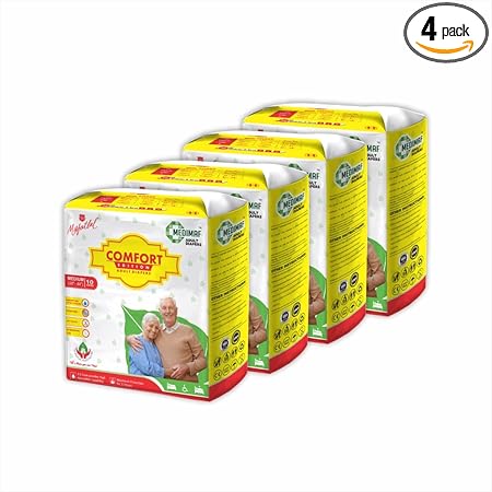 MEDIMAF by MAFATLAL Adult Diaper Pack of 4 (Medium)