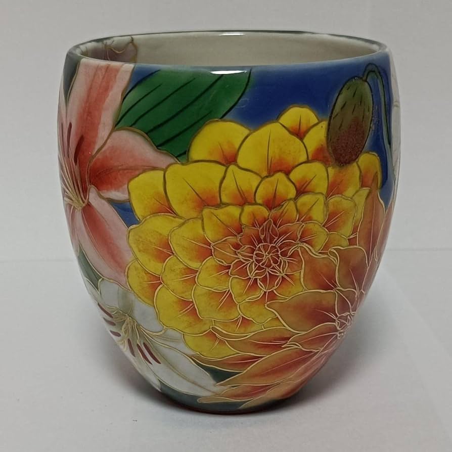 陶あん京焼清水焼 伝統工芸色絵付け① 京焼 清水焼 陶あん 色絵付け 花器 一輪挿し（ピンク地×苺