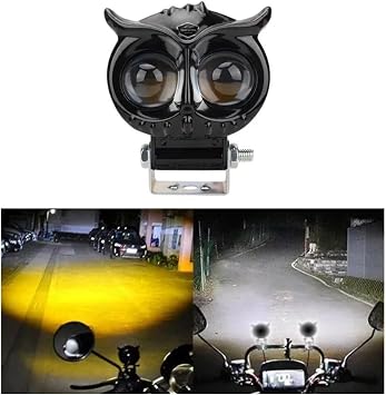 Bayku  Sis Far   ift Renk Sar -Beyaz Ara  Motosiklet Off Road Led 50W Metal  al ma Lambas  1 Adet