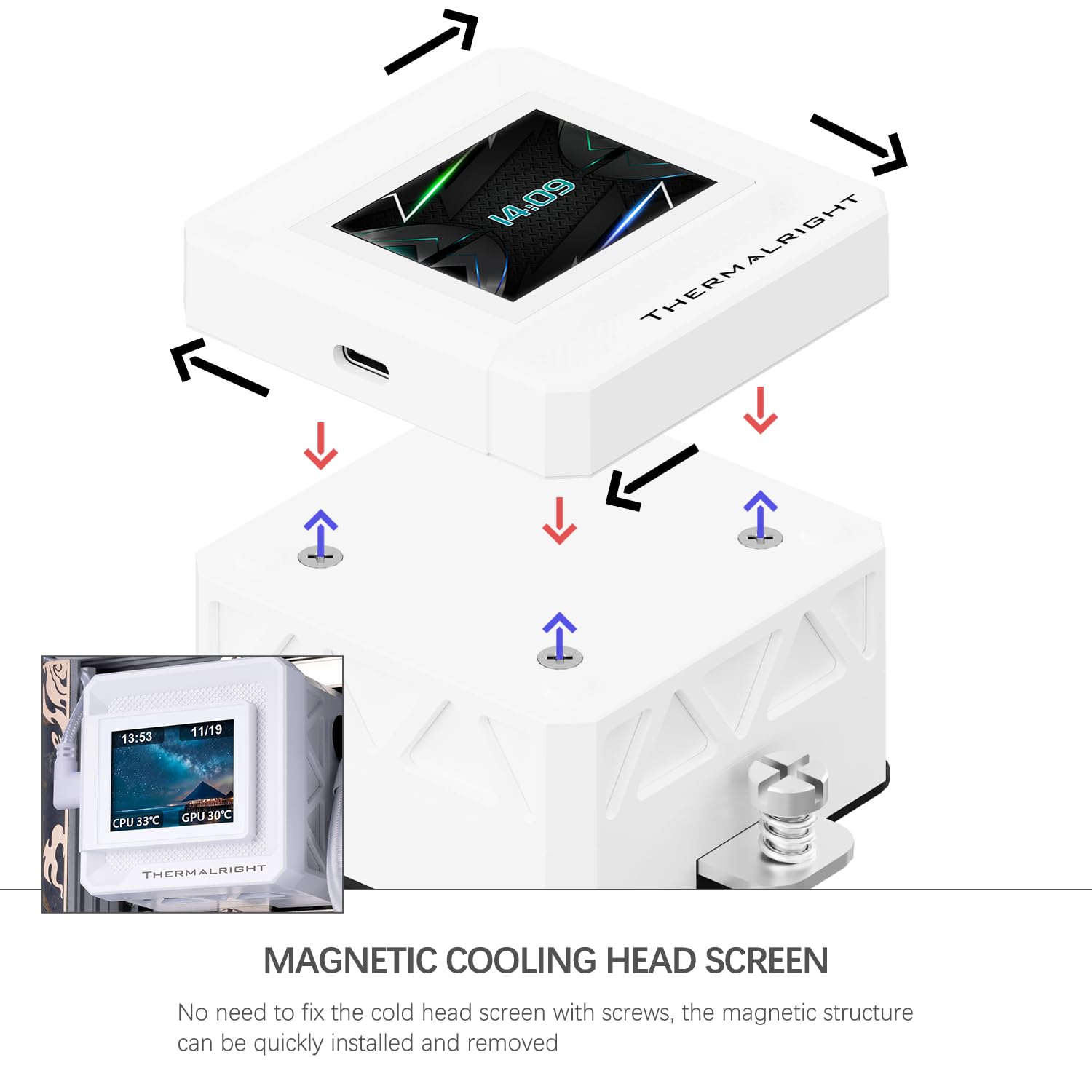 TR-Thermalright FW360 SE ARGB Bianco Liquido CPU Cooler, 2 '' IPS LCD Screen con risoluzione 320x240 magnetico-magnetico, tema schermo fai da te, per AM4/AM5, LGA1851/1700/115x