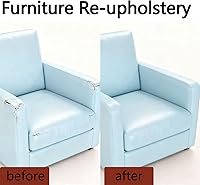 Vista 5 de CDY Marine Vinyl Faux Leather Sheets: Soft Waterproof Synthetic Fabric Material Faux Leather 54" x 36" Very Suitable for Making Crafts DIY Light Blue