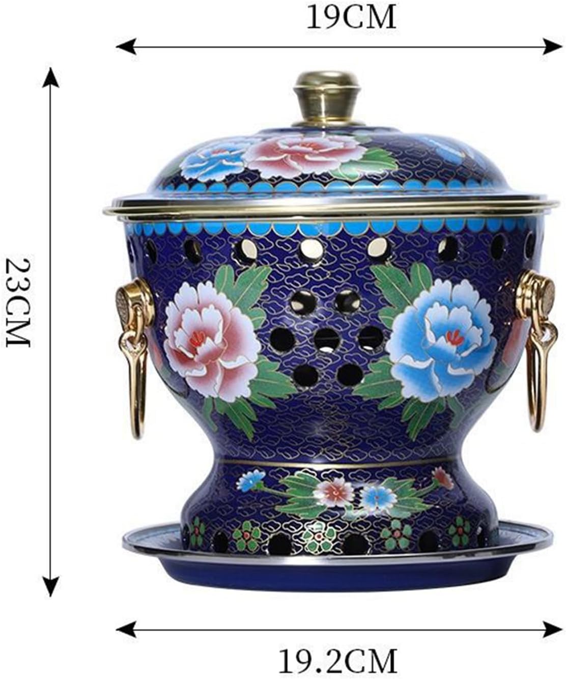 Hot Pot Single Cloisonne Copper Hot Pot, Old Beijing Alcohol Small Hot Pot Household Old-Fashioned Shabu Handmade Copper Pot Non-Stick,B