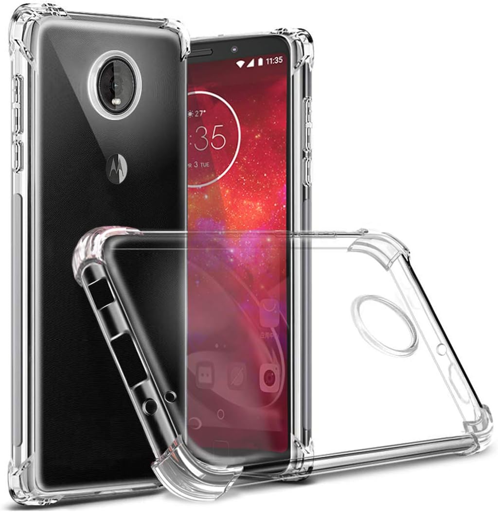 Moto Z4 Case,Motorola Moto Z4 Play Case Floral for Girls Pattern Flower Shock-Absorption Flexible TPU Rubber Soft Silicone for Motorola Z4(Clear)