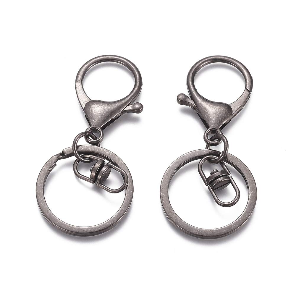Cheriswelry 100pcs Keyring Clasps Lobster Claw Clasp Split Ring Swivel Clasps Trigger Clips Snap Hooks Keychain for Hanging Crafts Jewellery Making