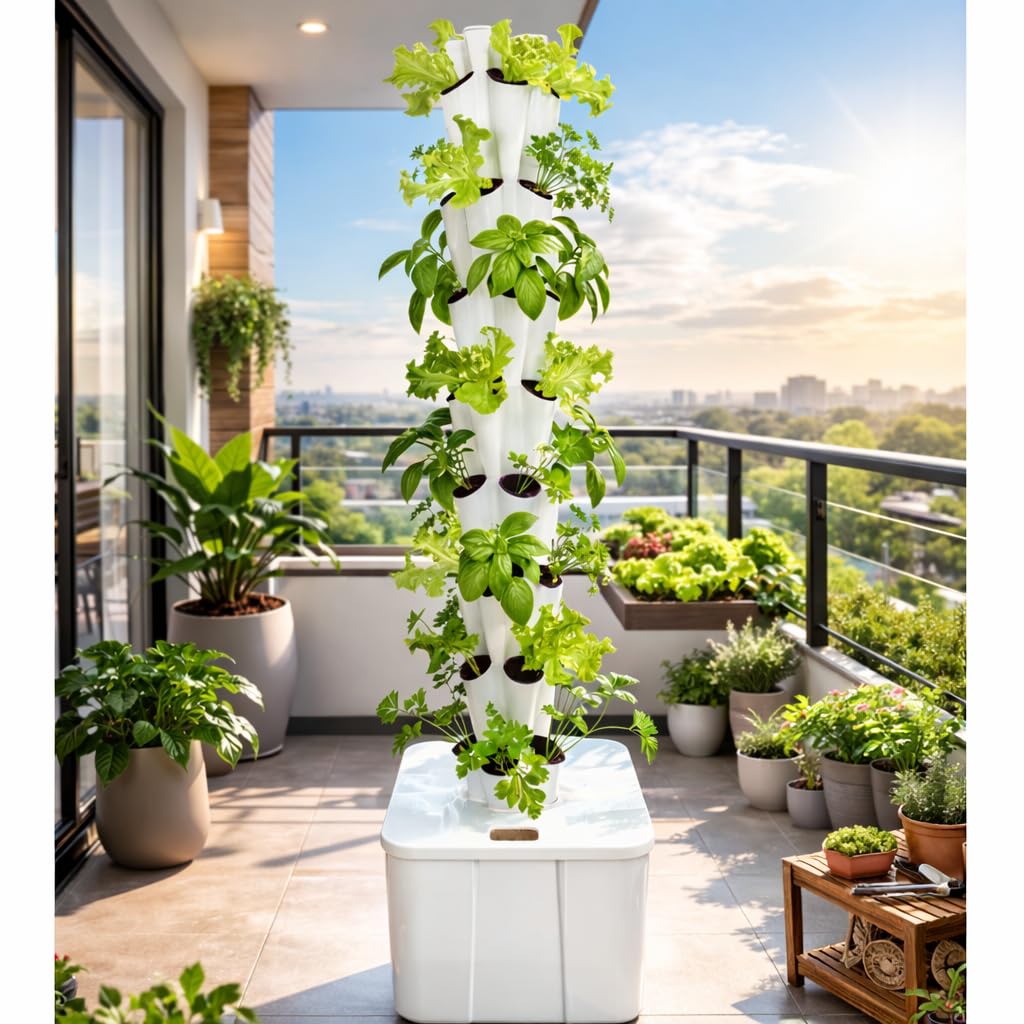 40 Planter Aeroponics Tower with 60 Lit Rectangular Tank with Accessories, Netpots, Cocodiscs, Seeds, Nutrients, Tds Meter and Timer Switch-image-12