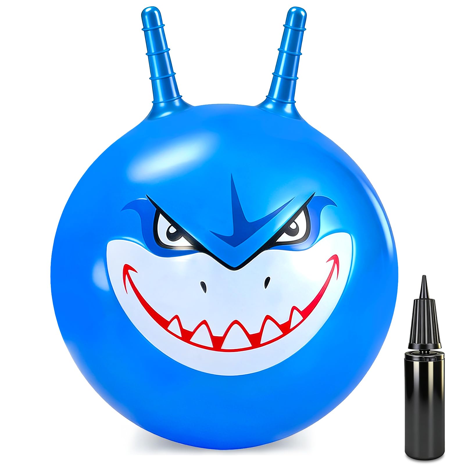 Space Hoppers for Kids, 18 Inch Jumping Ball with Handle, Bouncy Balls with Pump for Boys Girls Age 3-8 Indoor and Outdoor Garden Game (Blue) — image 1