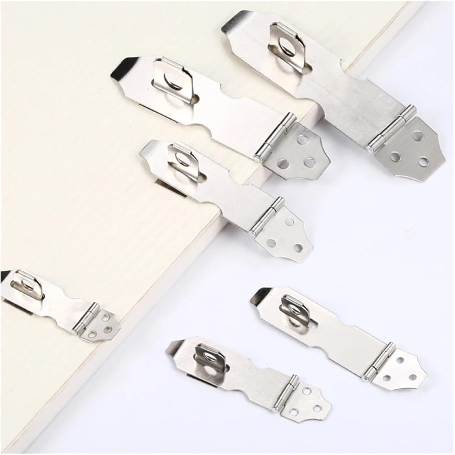 Hasp Latch 50pcs Silver Stainless Steel Lock, Padlock Plate for Doors, Drawers, and Cabinet for Door Gate Cabinets Etc(103 x 25)