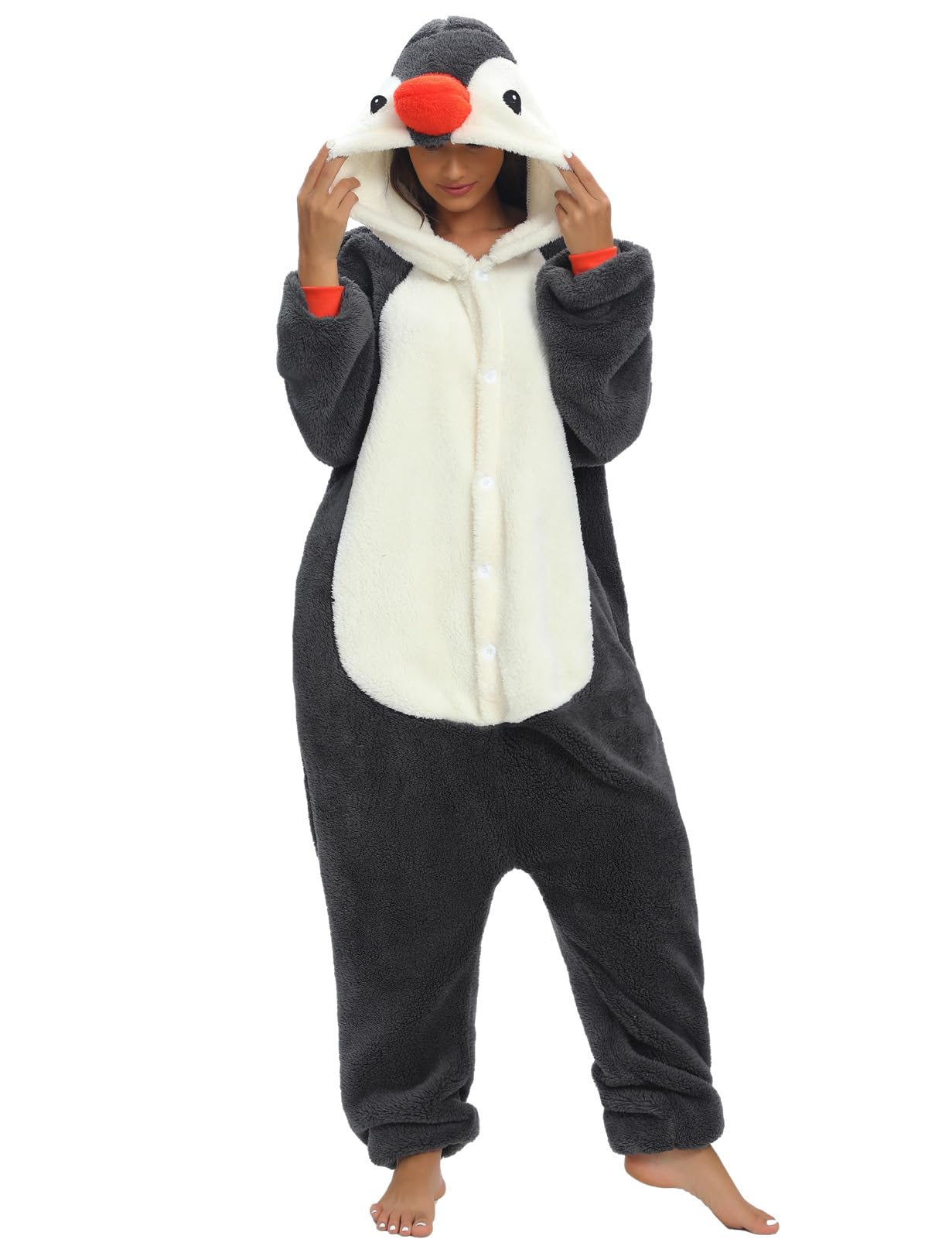 LATH.PIN Pijama tipo mameluco de animal para adultos, unisex, de una pieza, disfraz de Halloween, cosplay, ropa de dormir para mujeres y hombres