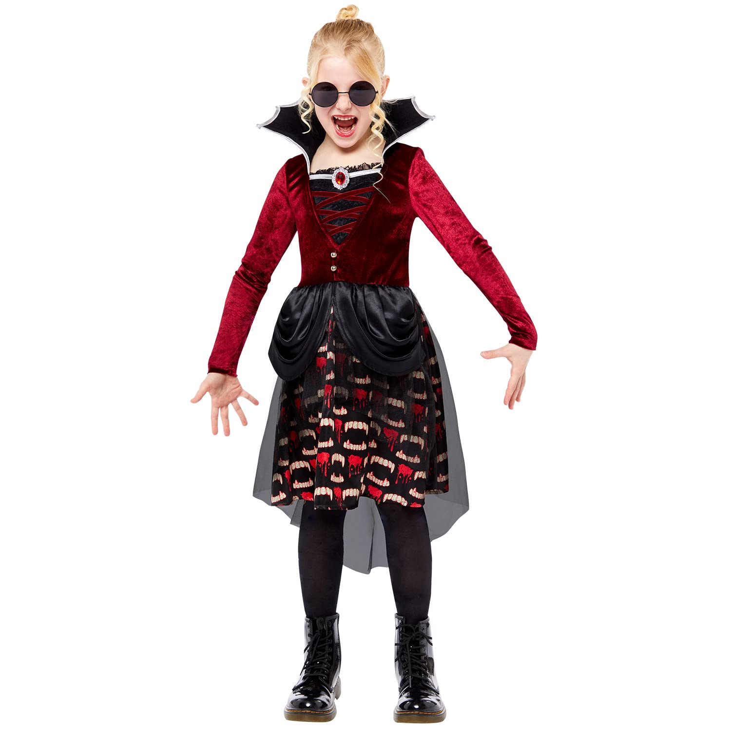 amscan Girls' Midnight Vampiress Fancy Dress Costume - Halloween, 3-4 Years