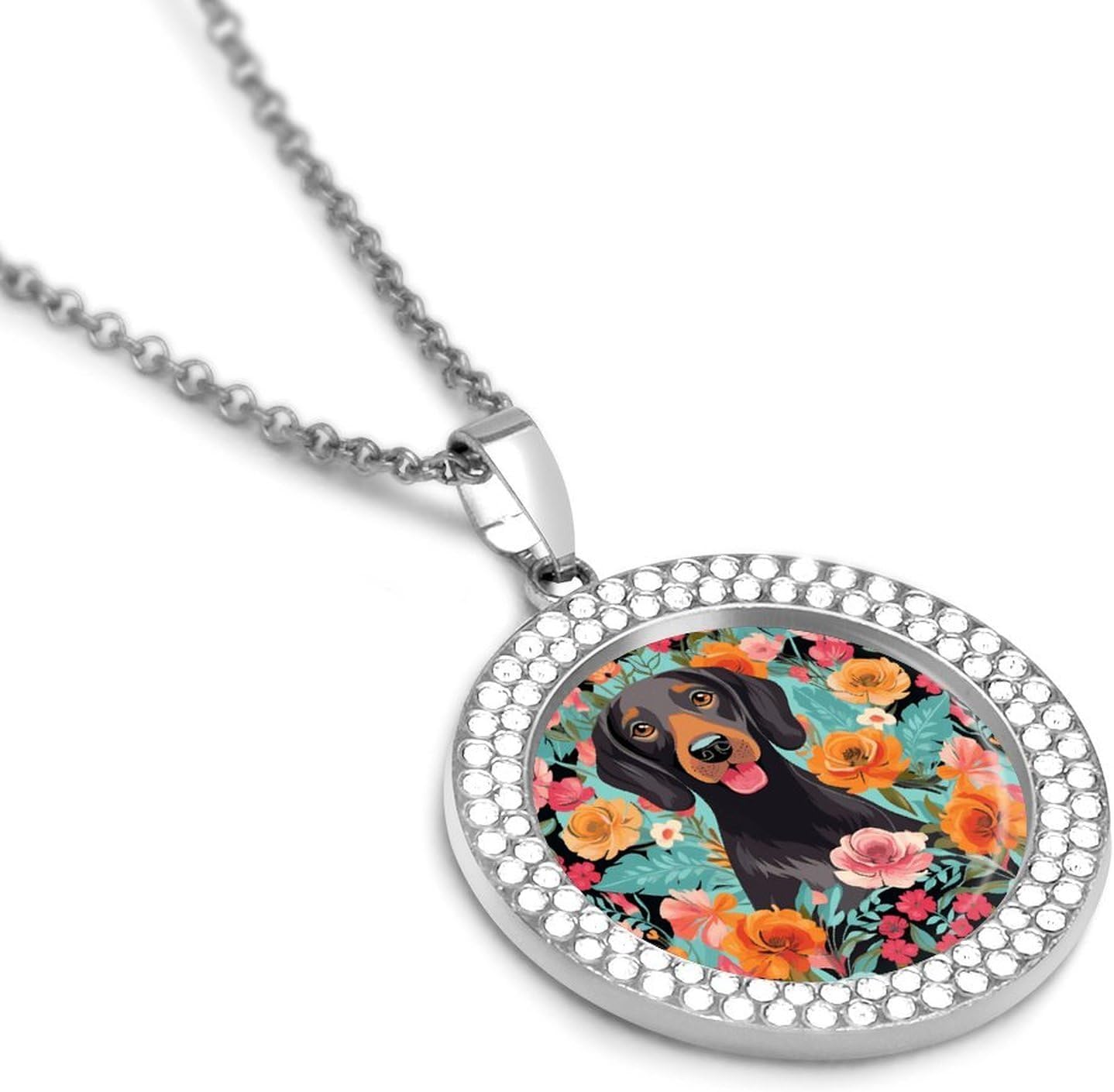 Cats Necklaces for Women Circle Vintage Diamond Pendant Necklace Women's Jewelry with Adjustable Stackable Dainty Trendy Jewelry image 3