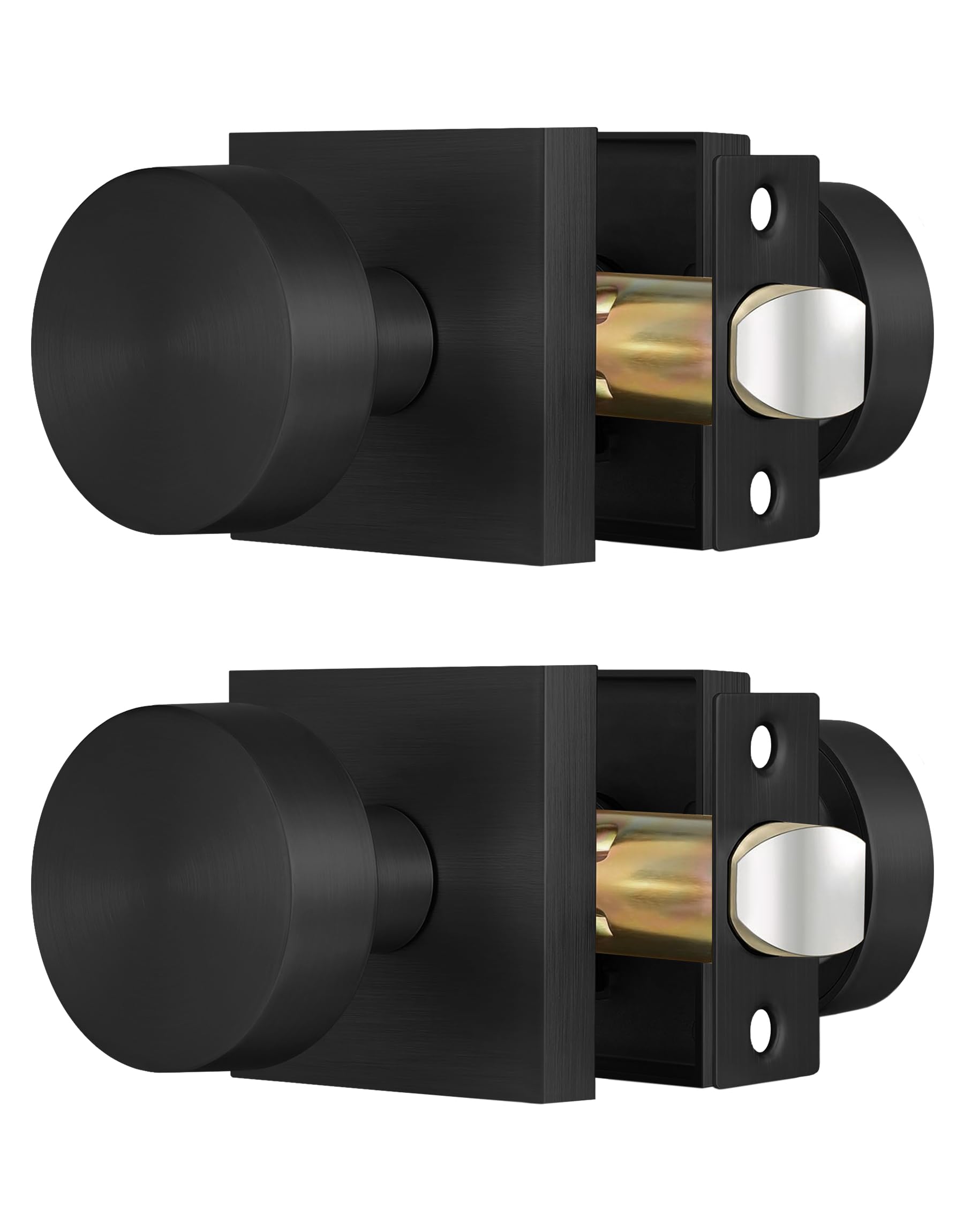 Matte Black Passage Door Knobs - 2 Pack -1