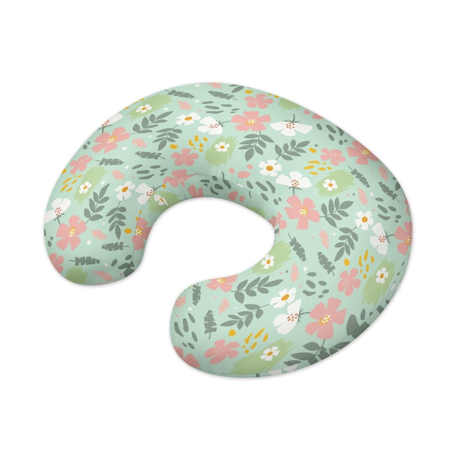 GOSTONG Hawaii Floral Nursing Pillow Cover for Baby Girls and Boys U-Shaped Breastfeeding Pillow Protectors Quick Dry Fabric Standard Infant Nursing Pillow Covers