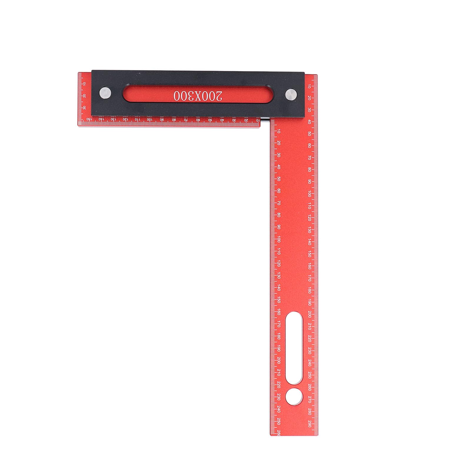 Squadra per falegnameria 300x200 mm, squadra di carpenteria in lega di alluminio con battuta di arresto, forma a L, angolo retto di 90 gradi, per lavorazione del legno e