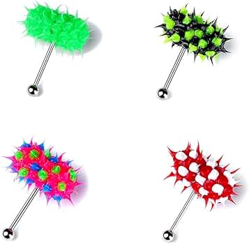 UEncounter 4 Pcs Silicone Vibrating Tongue Ring Tongue Nail with Button  Battery-Colorful mixed Stainless Steel Body Piercing Kit Body Ring Decor,  FL5CN65IB1084UM49WPD0PG, Silicone : Amazon.ca: Beauty & Personal Care
