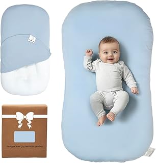 Baby Lounger Oversized 0-24 Months, Home and Travel Infant Cushion-Blue | Infant Support Cushion,Baby Support Cushion,36.5*20 inchs,Tummy Time Mat，Soft Cotton, Supervised Use, Baby Essentials Gift