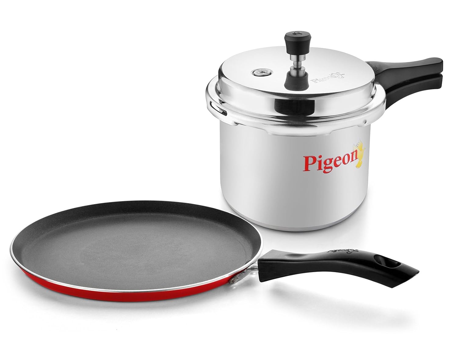 Pigeon Home Starter Kit3 L Cooker and Tawa Combo, Silver and Red