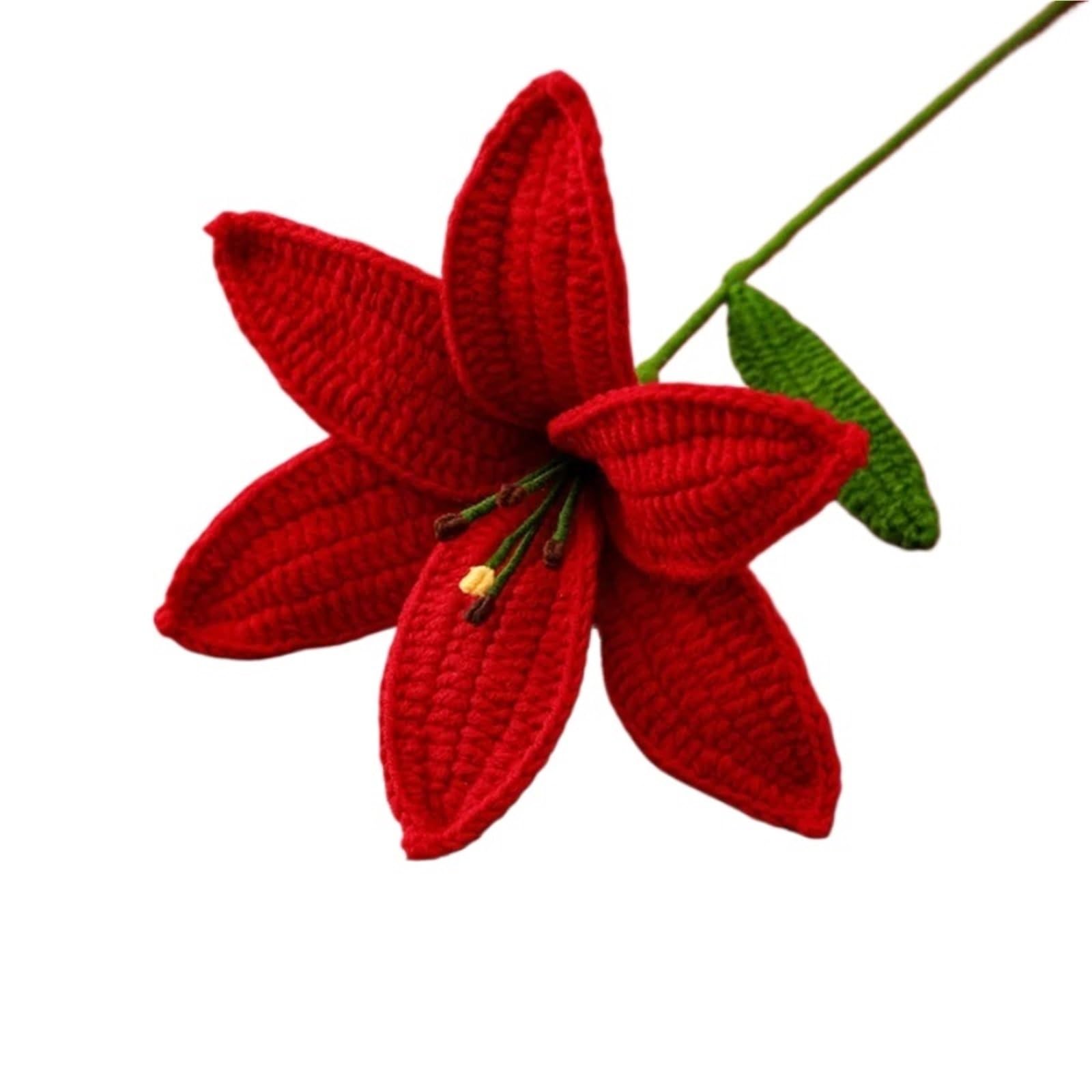 ENWWCH Artificial Flowers Hand-knitted Gift Crochet Homemade Bouquet Flower Home For Home(Color5)