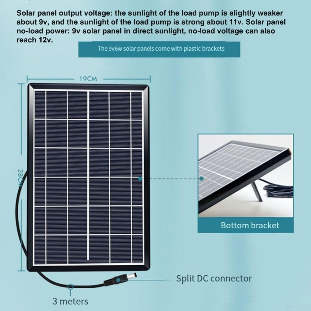 HpLive Bomba de agua solar, 12 V, bomba sumergible de oxígeno con 2 salidas, para estanque mediano, acuario exterior o depósito de agua