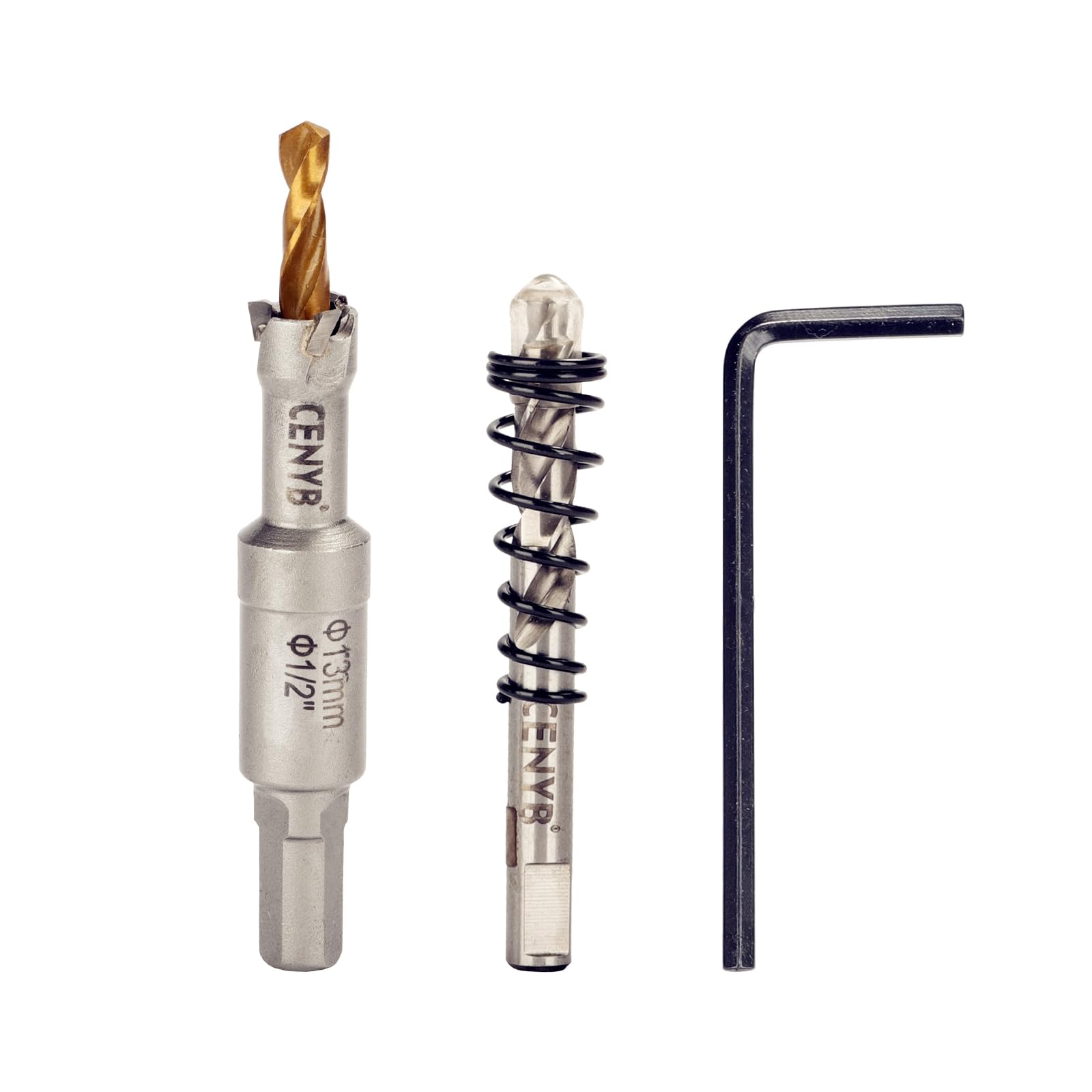 2-1/8" (54mm) Tungsten Carbide Tipped Hole Saw with 2Pcs Titanium-Plated Pilot Drill Bits for Metal, Steel, Iron, Wood, Plastic — view 49
