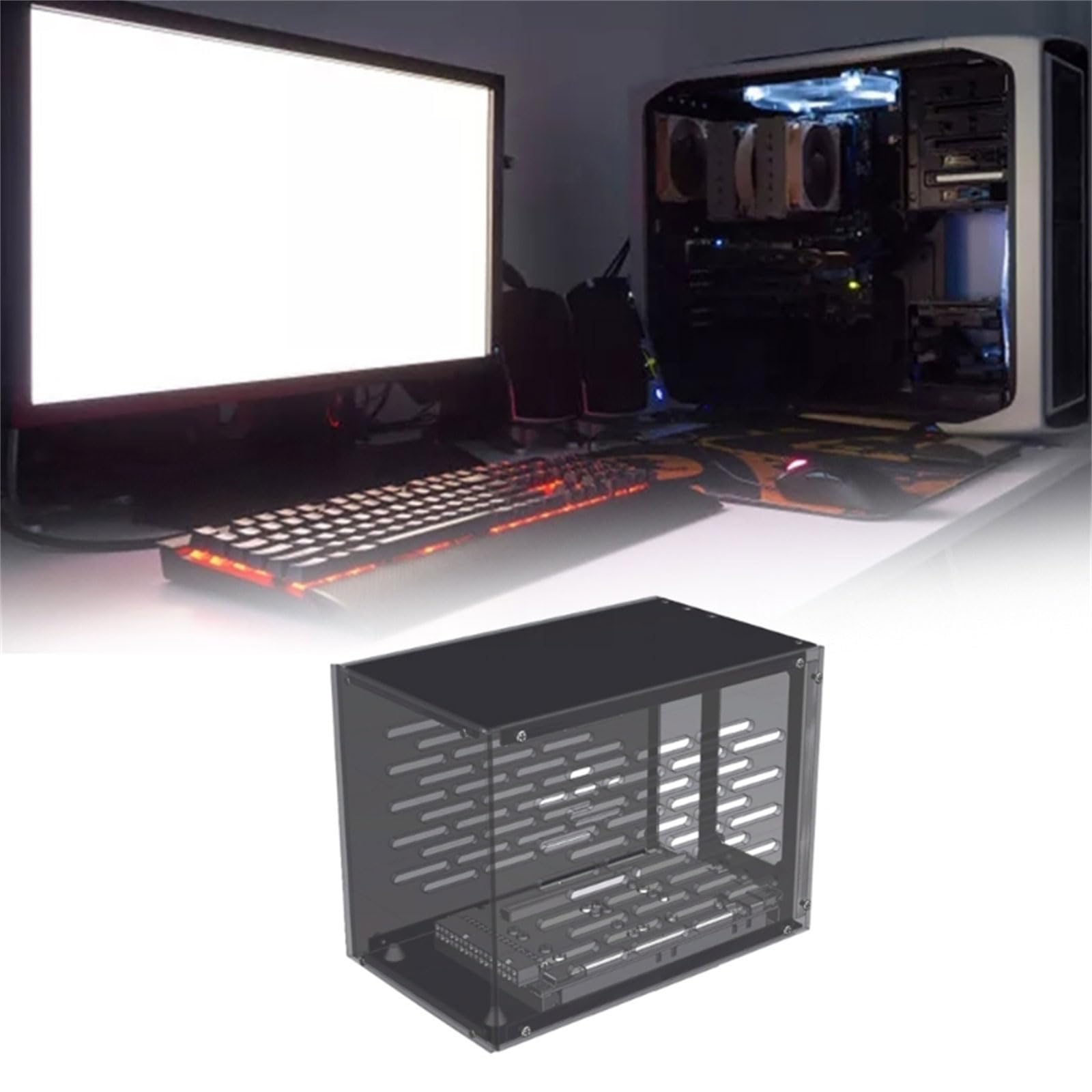 Metall GPU Dock Gehäuse für GPU Dock TH3P4G3 für Grafikkarten Nutzung, Acryl Seitengehäuse, genießen Sie reibungsloses Gaming, Zubehör für die Installation