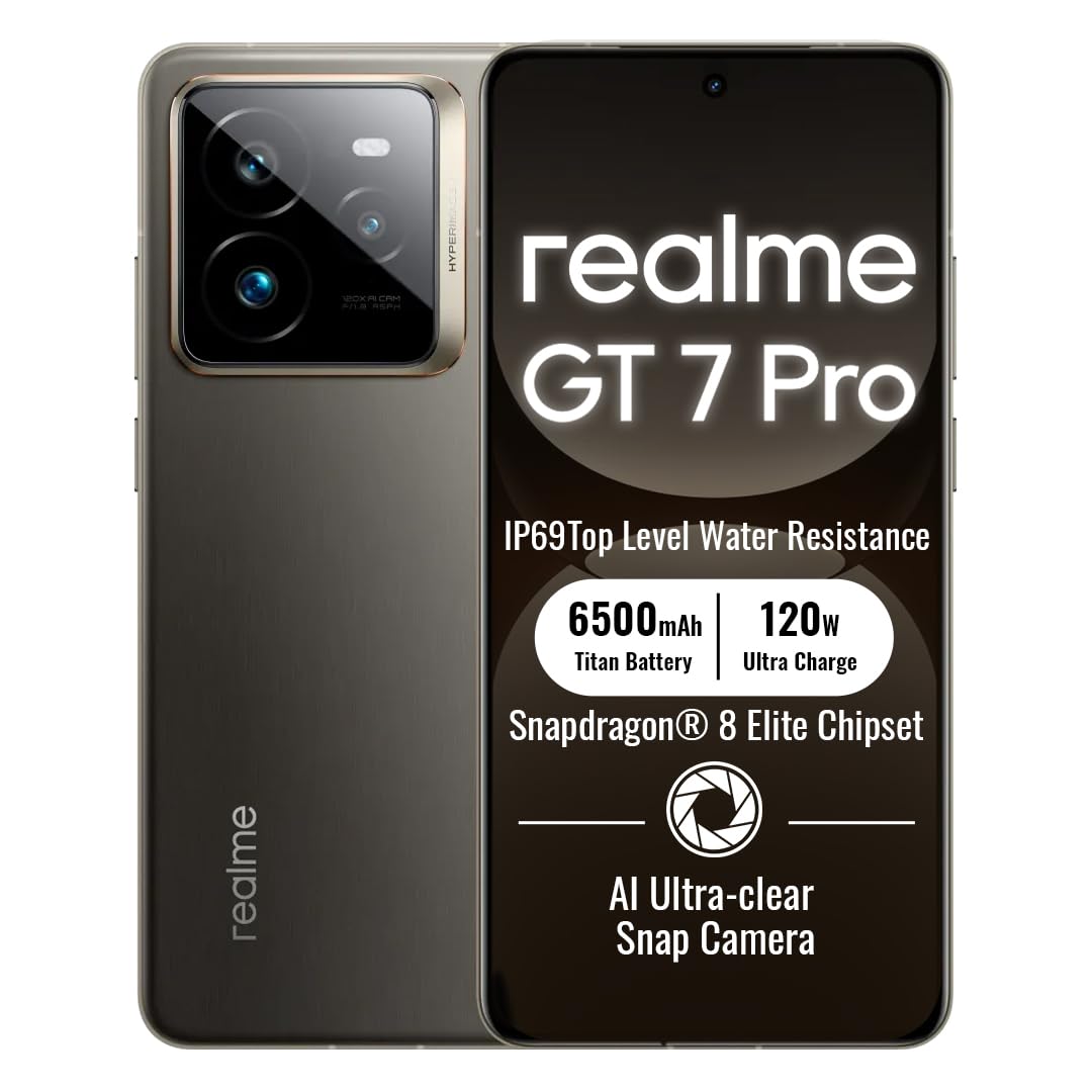 realme GT 7 Pro 5G Smartphone 12+256GB, Grey, Schermo 6,78