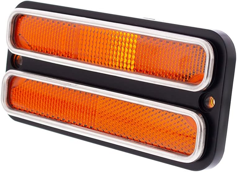 United Pacific C687202 Deluxe Side Marker Light w/Stainless Steel Trimming for 1968-72 Chevy and GMC Trucks, Truck Side Marker Light - ONE Unit