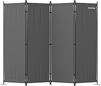 Vista 6 de GOJOOASIS Divisor de habitación de 4 paneles plegable pantalla de privacidad para el hogar, oficina, decoración de dormitorio (beige)