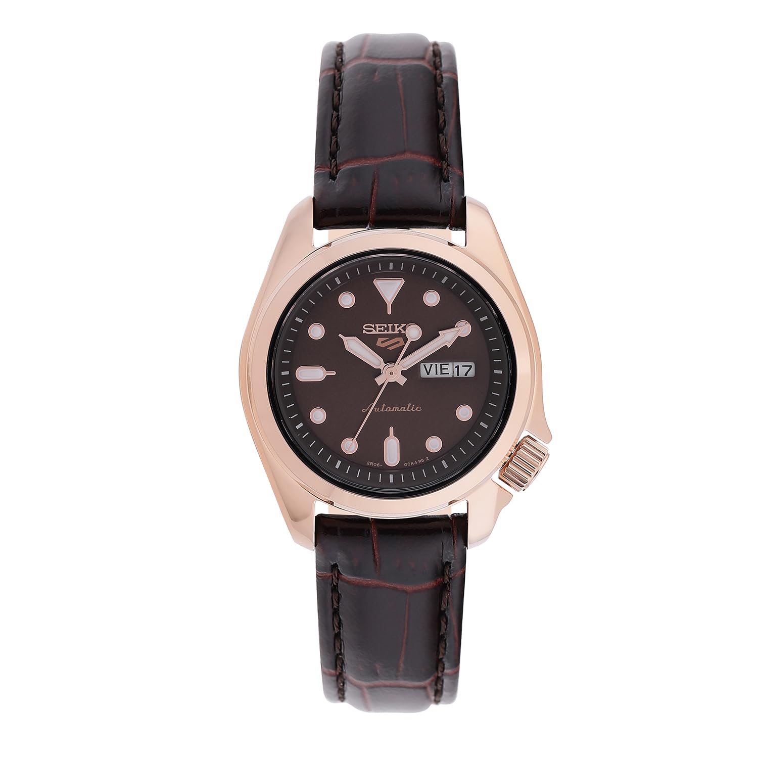 Seiko Women 5 Ladies Rose Gold Day-Date Automatic Leather Analog Watch Sre006K1 (B09V769HRX) Amazon Price History, Amazon Price Tracker