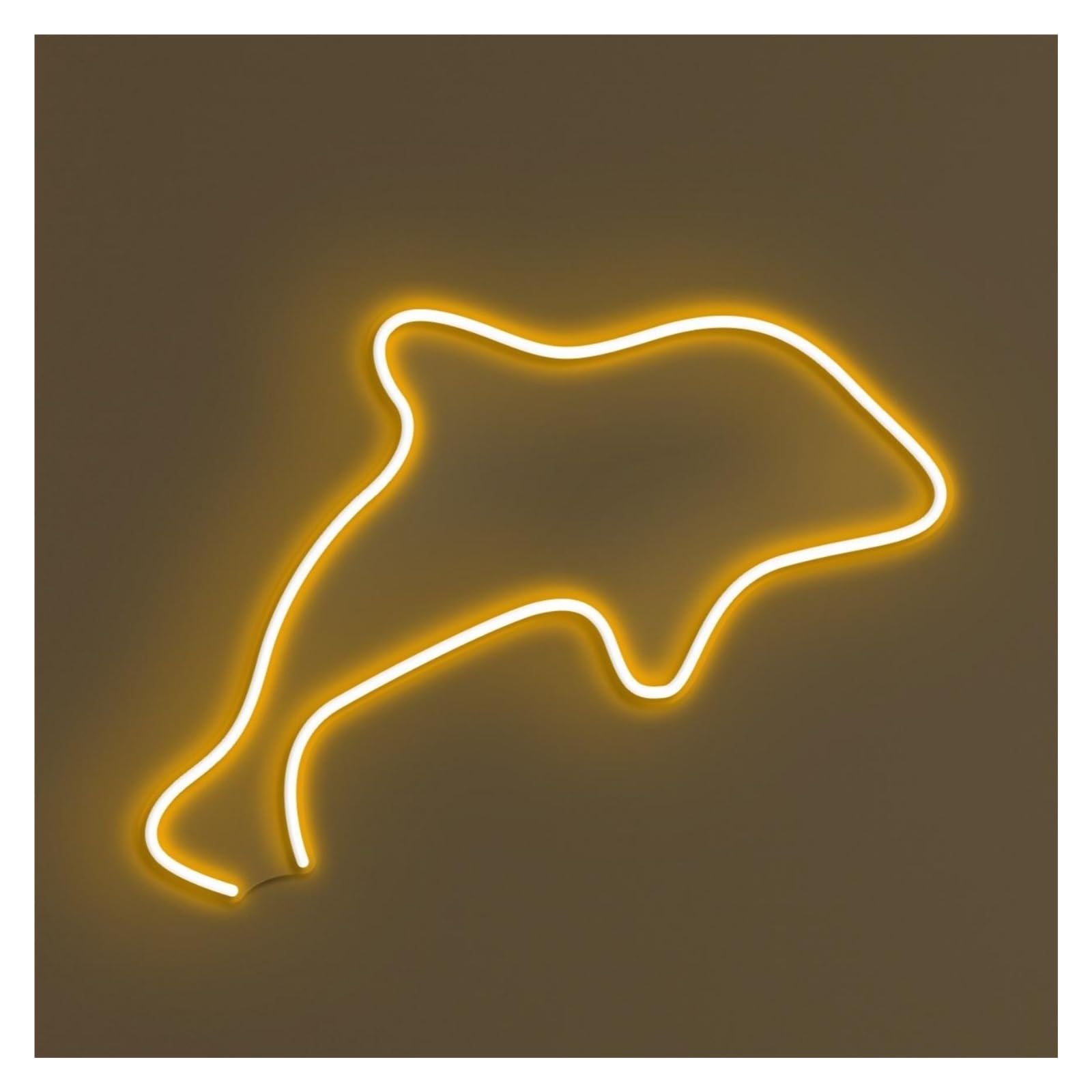 RONGCH Hanging Art Signs Dolphin Neon Sign, Suitable for Ocean Cafe Decor with Brightness Adjustable 30cm(Yellow)
