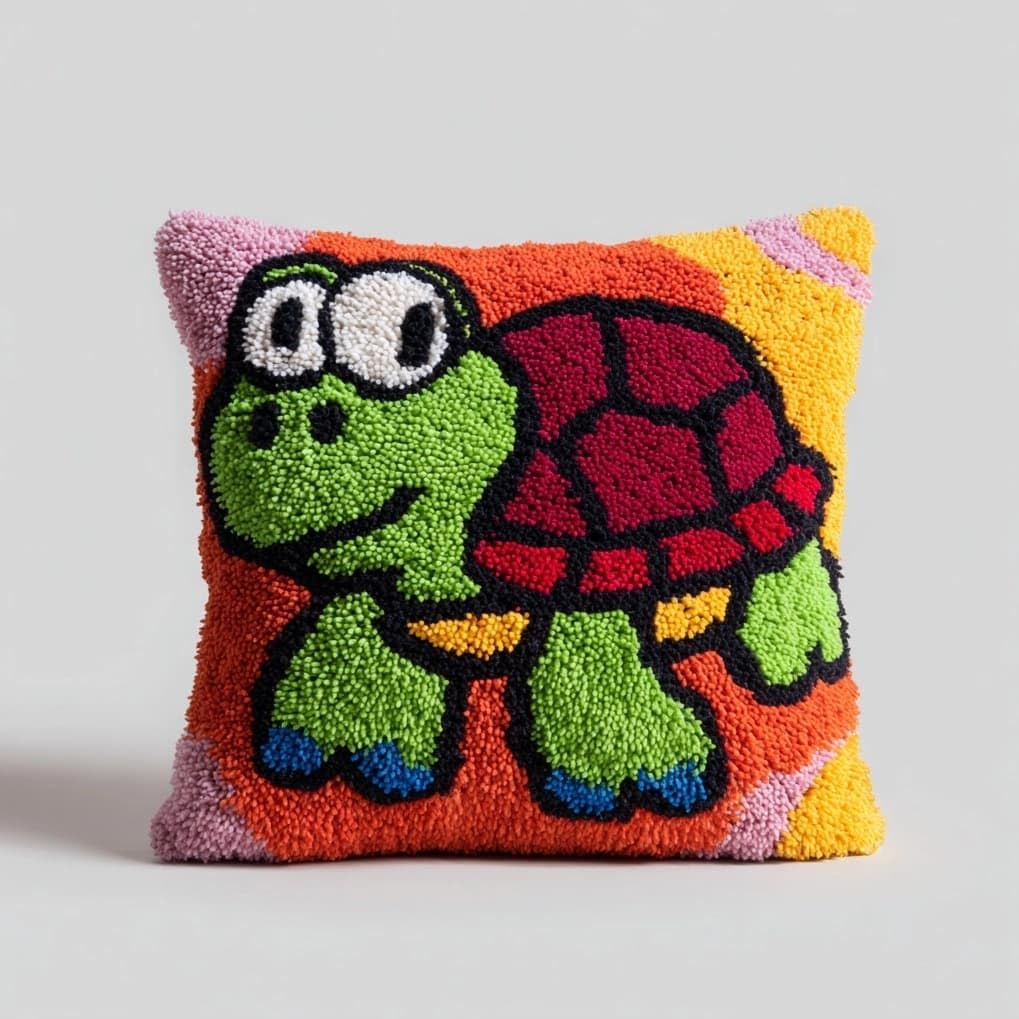 AxiangziK Latch Hook Cushion Kit for Adults & Beginners,Cartoon Turtle