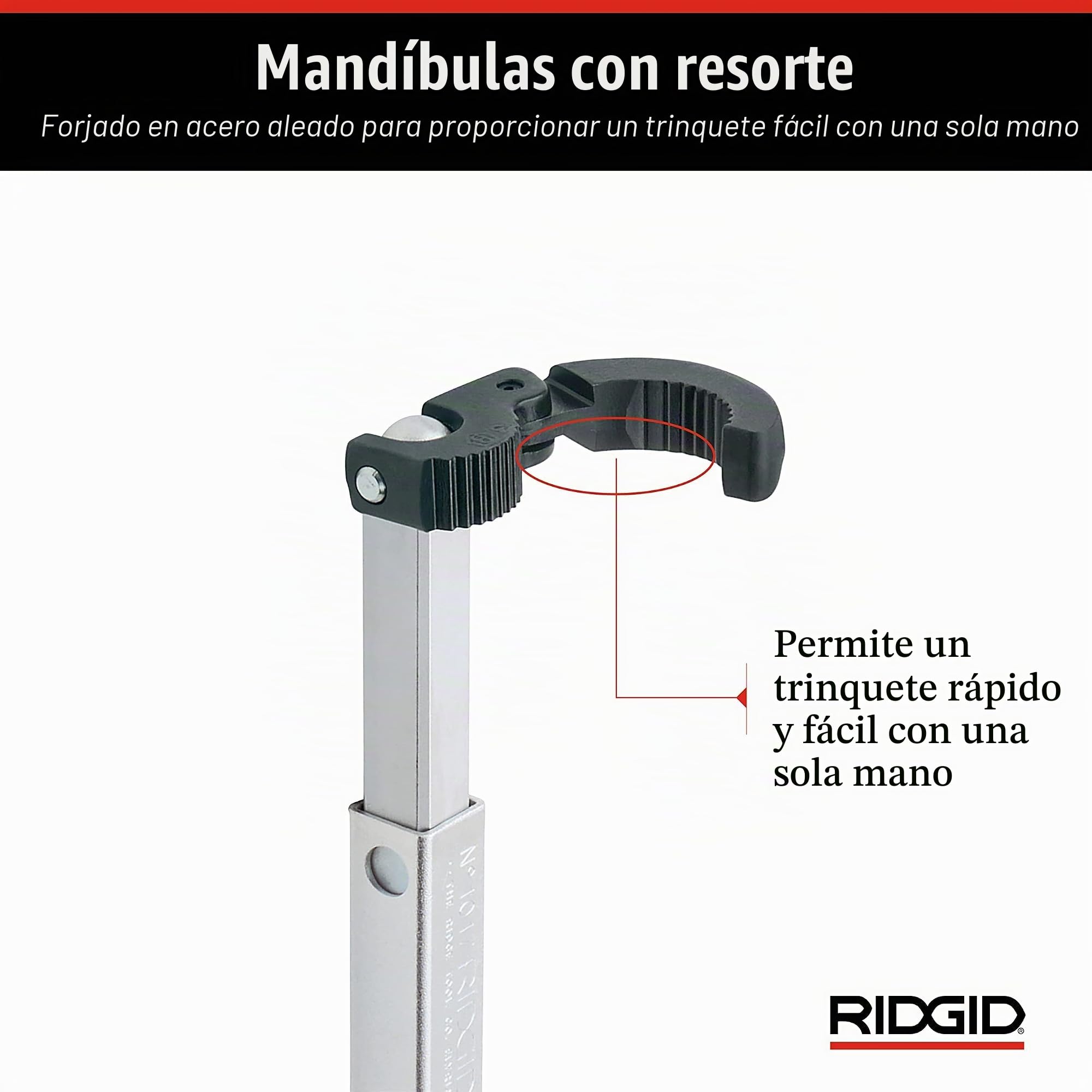 RIDGID 31175 Modelo 1017 Llave para lavabos, Llave telescópica para lavabos de 10 a 17 pulgadas